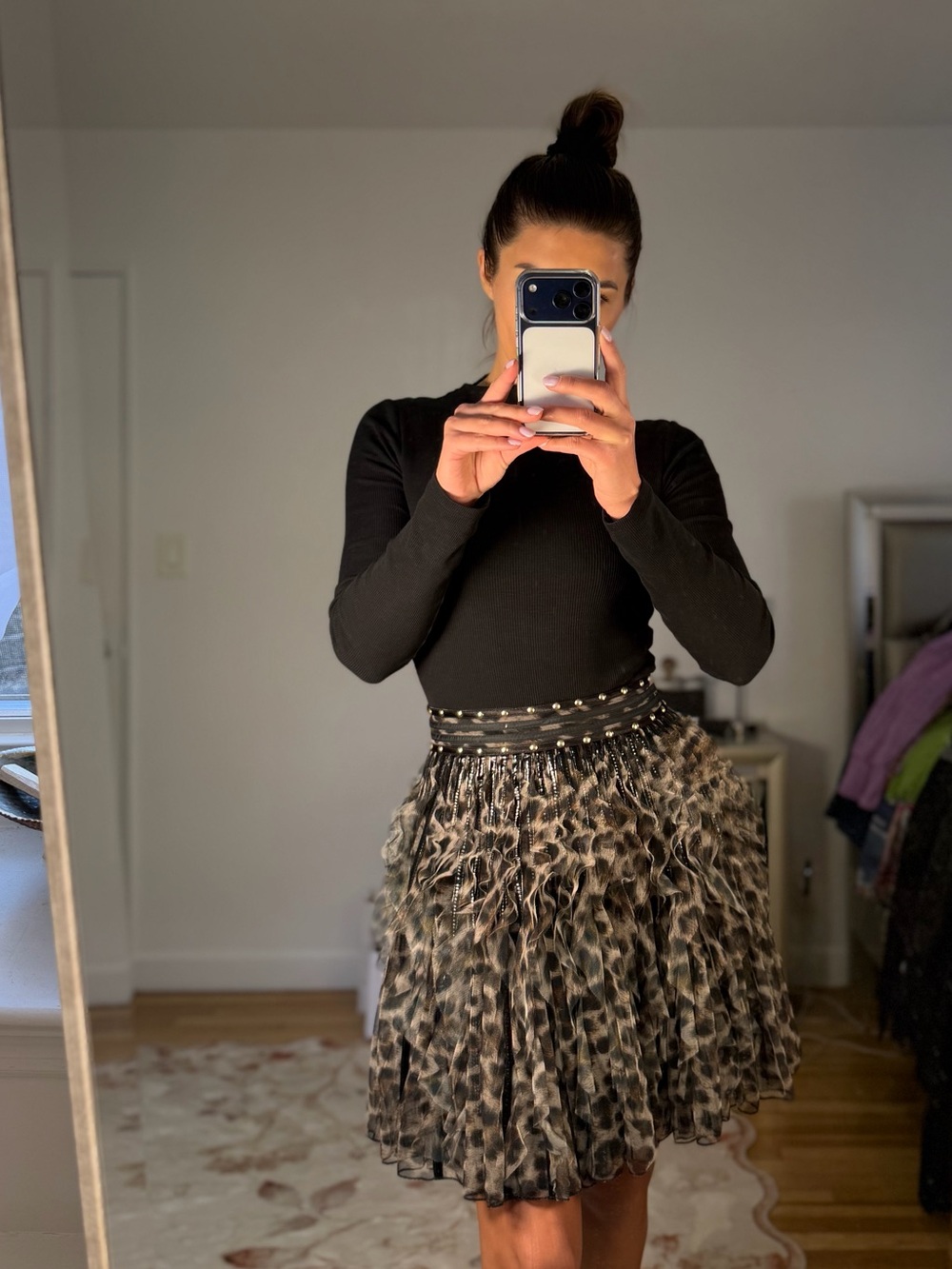 Just Cavalli Leopard-Print Pleated Mini Skirt - Brown/Black